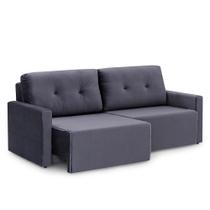 Sofá Retrátil 3 Lugares Herval Mali Cinza, 220 cm