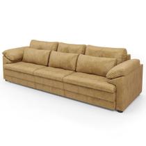 Sofá Retrátil 3 Lugares Para Sala 257cm Dijon Couro Bege S07 - Mpozenato