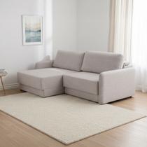Sofá Retrátil 4 Lugares 240cm Madrid com Braço Slim Linho Bege NS