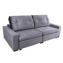 Sofa Retratil 4 Lugares 280Cm Isaac Cinza Azulado Sofa Retratil 4 Lugares 280Cm Isaac Cinza Azulado