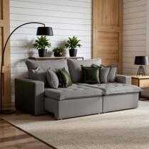 Sofá Retrátil 4 Lugares 280cm Linho Siena