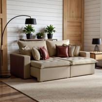 Sofá Retrátil 4 Lugares 280cm Linho Siena