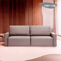 Sofá Retrátil 4 Lugares Herval Adapt, Veludo Cappuccino, 256 cm