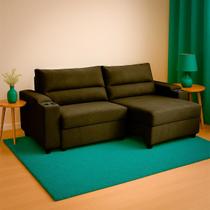 Sofá Retrátil Acapulco SMP Com Porta Copo Embutido Veludo 2m Marrom