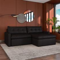 Sofá Retrátil Bipartido Sala de Estar Belém 224cm Couro Borgonha Manchado G52 - Gran Belo