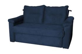 sofa retratil cama reclinavel amora veludo ma azul