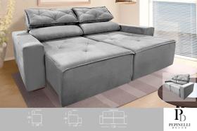 Sofá Retrátil e Reclinável 1,50m Cinza Conforto Premium para Sua Sala - PEPINELLI DECOR
