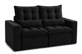 Sofá Retrátil e Reclinável 1,5m Preto Suede