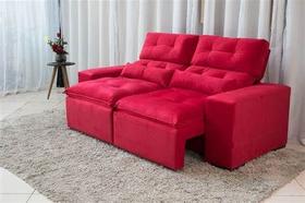 Sofá Retrátil e Reclinável 1,5m Suede Vermelho