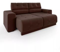Sofá Retrátil e Reclinável 1,98m em Tecido Veludo Marrom
