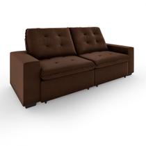 Sofá Retrátil e Reclinável 2.00m 4010 Monte Carlo Veludo Fino Tabaco Mamflex