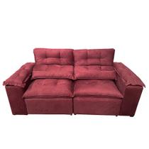 Sofá Retrátil e Reclinável 2.00m Com Pillow Tecido Suede Vinho Sofá Retrátil e Reclinável 2.00m Com Pillow Tecido Suede Vinho