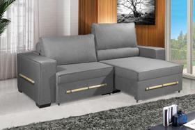 Sofá Retrátil e Reclinável 2.90m ESTILO ESTOFADOS - CHAYENE com SoftGel D33 Linho "Cinza" Sofá Retrátil e Reclinável 2.90m ESTILO ESTOFADOS - CHAYENE com SoftGel D33 Linho "Cinza"