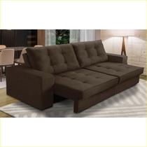 Sofá Retrátil e Reclinável 2 lugares 1,50m com Molas Melissa Suede Marrom Rover & Beato
