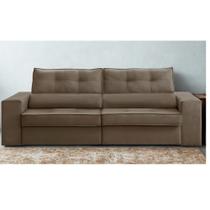 Sofá Retrátil e Reclinável 2 lugares 1,50m com Molas Milão Suede Cappuccino Mirra Decor