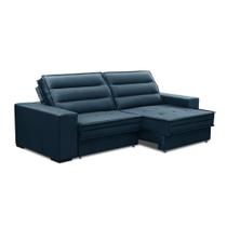 Sofá Retrátil e Reclinável 2 Lugares 170cm Bogotá Tecido Veludo Azul iSofa