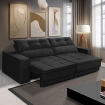 Sofá Retrátil e Reclinável 2 lugares 1,70m com Molas Emily Suede Preto Adonai Estofados Sofá Retrátil e Reclinável 2 lugares 1,70m com Molas Emily Suede Preto Adonai Estofados