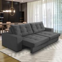 Sofá Retrátil e Reclinável 2 lugares 1,70m com Molas Marcela Suede Cinza Adonai Estofados Sofá Retrátil e Reclinável 2 lugares 1,70m com Molas Marcela Suede Cinza Adonai Estofados