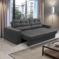 Sofá Retrátil e Reclinável 2 lugares 1,70m com Molas Mirela Suede Cinza Adonai Estofados Sofá Retrátil e Reclinável 2 lugares 1,70m com Molas Mirela Suede Cinza Adonai Estofados