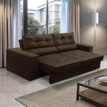 Sofá Retrátil e Reclinável 2 lugares 1,70m com Molas Mirela Suede Marrom Adonai Estofados Sofá Retrátil e Reclinável 2 lugares 1,70m com Molas Mirela Suede Marrom Adonai Estofados