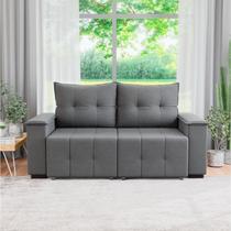 Sofá Retrátil e Reclinável 2 Lugares 180cm Suede Slim Cinza Sofá Retrátil e Reclinável 2 Lugares 180cm Suede Slim Cinza