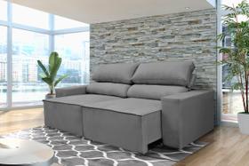 Sofá Retrátil e Reclinável 2 Lugares 1,80m Espuma D28 Cinza