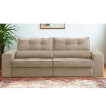 Sofá Retrátil e Reclinável 2 lugares 1,90m com Molas Milão Suede Bege Mirra Decor