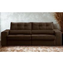 Sofá Retrátil e Reclinável 2 lugares 1,90m com Molas Milão Suede Marrom Mirra Decor