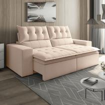 Sofá Retrátil e Reclinável 2 Lugares 210cm Pillow Top Duplo Base Madeira Maciça Paris Sofá Retrátil e Reclinável 2 Lugares 210cm Pillow Top Duplo Base Madeira Maciça Paris