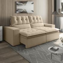 Sofá Retrátil e Reclinável 2 Lugares 210cm Pillow Top Duplo Base Madeira Maciça Paris Marrom Sofá Retrátil e Reclinável 2 Lugares 210cm Pillow Top Duplo Base Madeira Maciça Paris Marrom