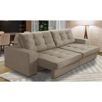 Sofá Retrátil e Reclinável 2 lugares 2,10m com Molas Giovana Suede Capuccino Madelina Decor