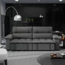 Sofá Retrátil e Reclinável 2 Lugares 250cm Zurique Montreal Cinza Sofá Retrátil e Reclinável 2 Lugares 250cm Zurique Montreal Cinza