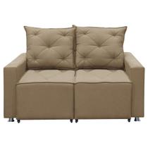 Sofá Retrátil e Reclinável 2 lugares Bariloche 1.50cm C/ Molas Linho Shop das Cabeceiras