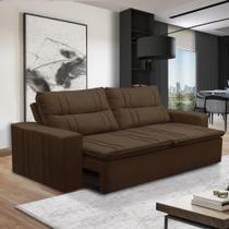 Sofá Retrátil e Reclinável 2 lugares com Molas 1,50m Elisa Suede Marrom Rover & Beato