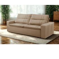 Sofá Retrátil e Reclinável 2 lugares com Molas 1,50m Escócia Suede Cappuccino Mirra Decor