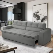 Sofá Retrátil e Reclinável 2 lugares com Molas 1,50m Vegas Suede Cinza Adonai Estofados Sofá Retrátil e Reclinável 2 lugares com Molas 1,50m Vegas Suede Cinza Adonai Estofados