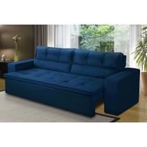 Sofá Retrátil e Reclinável 2 lugares com Molas 1,80m Veronica Suede Azul Madelina Sofá Retrátil e Reclinável 2 lugares com Molas 1,80m Veronica Suede Azul Madelina