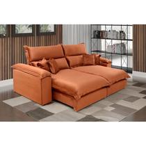 Sofá Retrátil e Reclinável 2 Lugares Lírio Suede Terracota