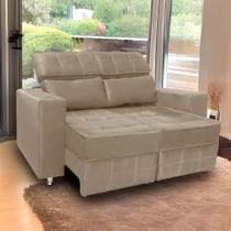 Sofá Retrátil e Reclinável 2 Lugares Londres 1.60cm C/Molas - Suede