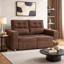 Sofá Retrátil e Reclinável 2 Lugares Londres 1.60cm C/Molas - Veludo
