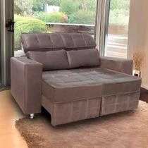 Sofá Retrátil e Reclinável 2 Lugares Londres 1.60cm C/Molas - Veludo