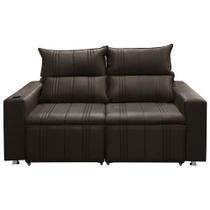 Sofá Retrátil e Reclinável 2 lugares Madri 1.60M Suede Marrom Castor Speciale Home