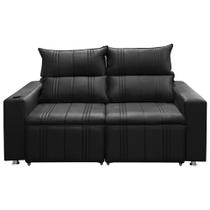 Sófa Retrátil e Reclinável 2 lugares Madri 1,60cm c/Molas Veludo Preto
