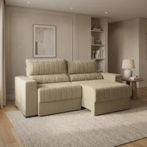 Sofá Retrátil e Reclinável 2 Lugares Piero 235cm em Bouclé Fendi Sofá Retrátil e Reclinável 2 Lugares Piero 235cm em Bouclé Fendi