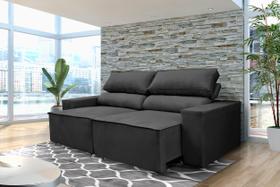 Sofá Retrátil e Reclinável 2 Lugares Sala Pequena 1,50m Espuma D28 Preto