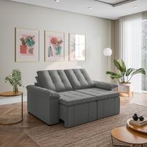Sofá Retrátil e Reclinável 2 Lugares Veludo Cinza Palmeira 180cm CabeCasa MadeiraOriginals Sofá Retrátil e Reclinável 2 Lugares Veludo Cinza Palmeira 180cm CabeCasa MadeiraOriginals