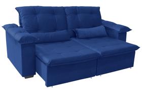 Sofá Retrátil e Reclinável 2 Metros - 3 Lugares - Espuma D33 - Pillow Top - Azul