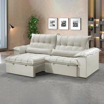 Sofá Retrátil e Reclinável 200 Cm Dubai Bege Off White Sofá Retrátil e Reclinável 200 Cm Dubai Bege Off White