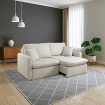 Sofá Retrátil e Reclinável 200cm com Almofadas Decorativas Liv Yescasa Sofá Retrátil e Reclinável 200cm com Almofadas Decorativas Liv Yescasa