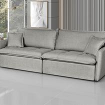 Sofá Retrátil e Reclinável 200cm Linho Milano Cinza Sofá Retrátil e Reclinável 200cm Linho Milano Cinza